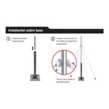 MASTIL DE ACERO INOX DE 6M C / OREJAS MCA PARRES
