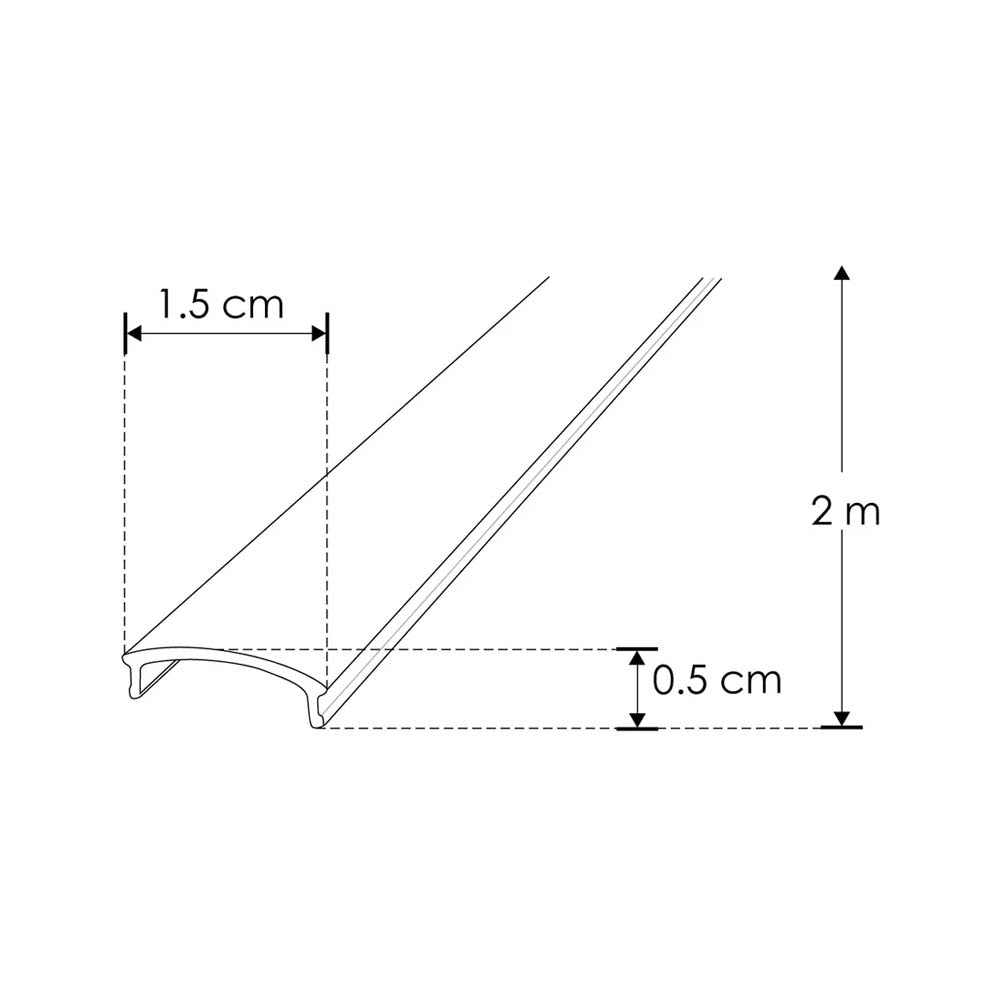 MICA DIFUSA PARA PERFIL DE ALUMINIO ILUPA1205 RECTANGULAR 2M