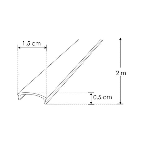 MICA DIFUSA PARA PERFIL DE ALUMINIO ILUPA1205 RECTANGULAR 2M