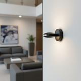 LUMINARIA LED CON APERTURA 360 PARA SOBREPONER MURO O TECHO 9W 3000K 100-277V NEGRO ILLUX