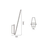 LUM ARBOTANTE SMD LED DE SOBREPONER EN MURO ALUM NEGRO 9W 2700K DRIVE INCLUIDO ILLUX