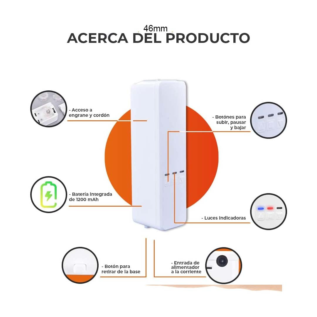 MOTOR PERSIANA 12.6V 1A BLANCO