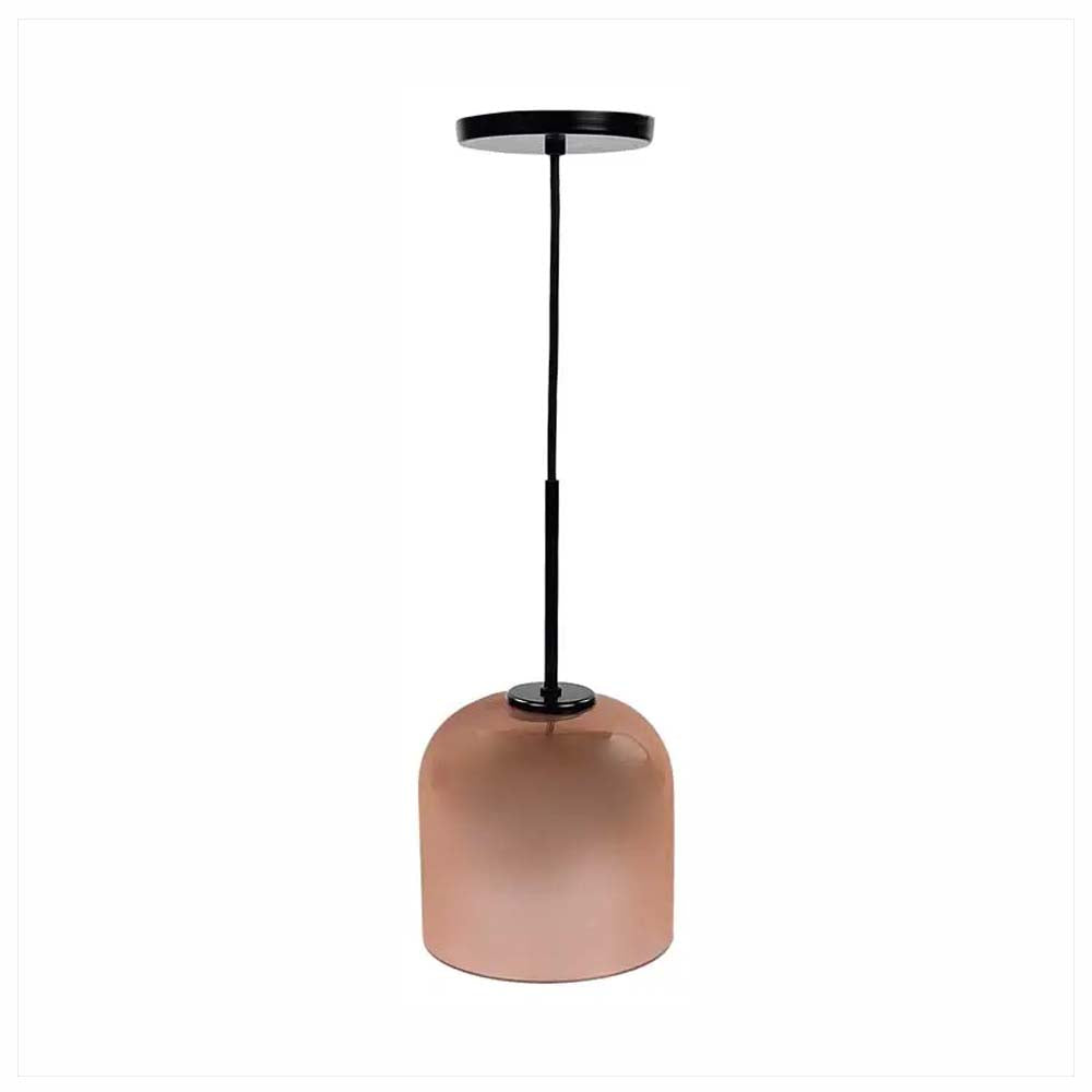 LUMINARIO COLGANTE ALUMINIO VIDRIO SOPLADO DEGRADADO DISPONIBLE COBRE 127V LAMPARA OPCIONAL NO INCLUIDA