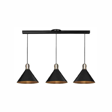 LUMINARIO COLGANTE CAMPANAS DECORATIVAS EN METAL COLOR NEGRO BASE METALICA CABLE EN COLOR NEGRO COPO COLOR SATIN 127V USO INTERIOR NO INCLUYE LAMPARA