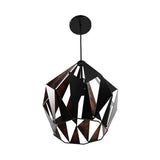CAMPANA EN ACERO COLOR NEGRO CON INTERIOR DORADO BASE MATELICA Y CABLE EN COLOR NEGRO USO INTERIOR NO INCLUYE LAMPARA