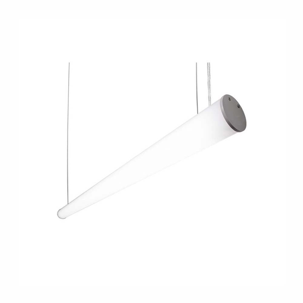 LUMINARIO COLGANTE CUERPO CILINDRICO DE ALUMINIO INYECTADO COLOR GRIS BASE METALICA COLOR BLANCO 4000K DIFUSOR EN ACRILICO BLANCO 36W 3300LM *** HAE ***