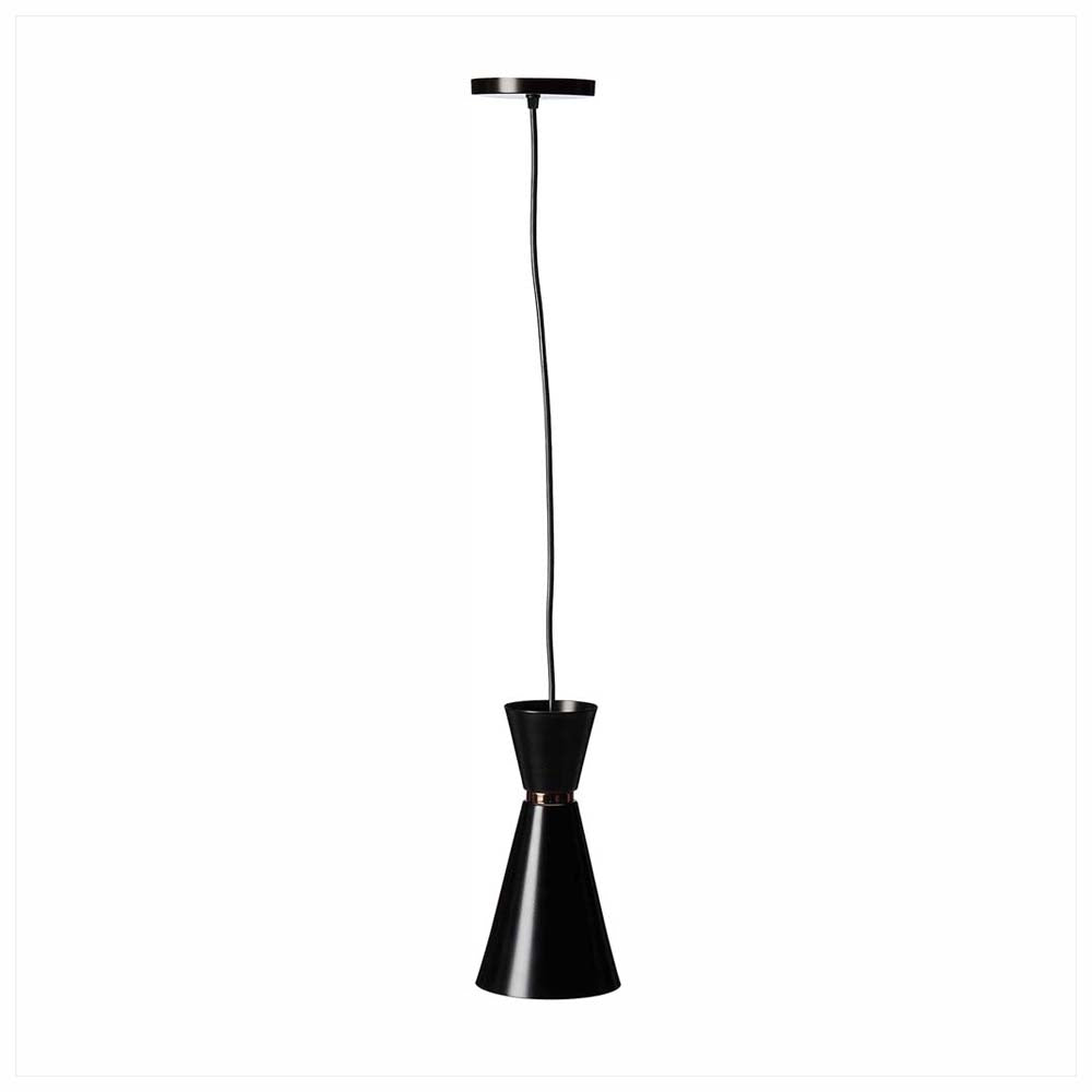 CANDIL LAMINA ACERO NEGRO DETALLE DORADO 14X120CM E27 127V MAXXI