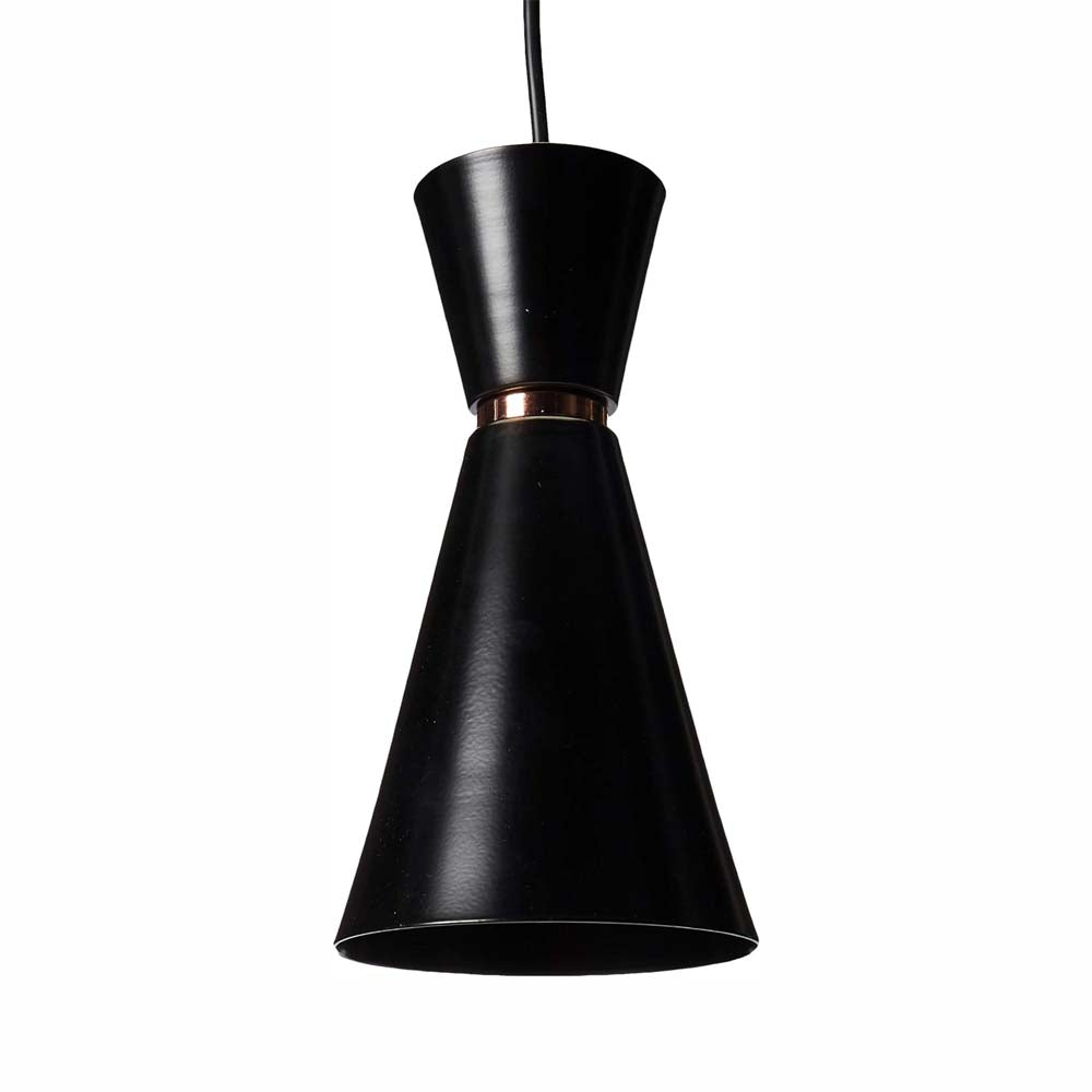 CANDIL LAMINA ACERO NEGRO DETALLE DORADO 14X120CM E27 127V MAXXI