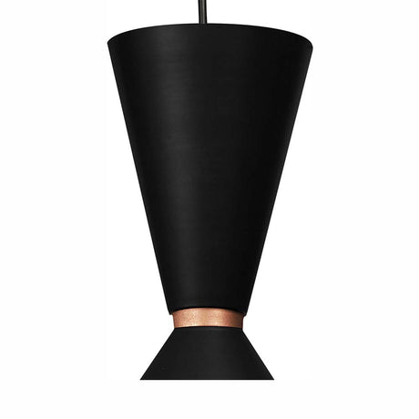 LUMINARIO COLGANTE LAMINA DE ACERO EN COLOR NEGRO CON DETALLE EN COLOR DORADO34CM H-120CM 127VLAMPARA OPCIONAL NO INCLUIDA(MX-CL8032/N)