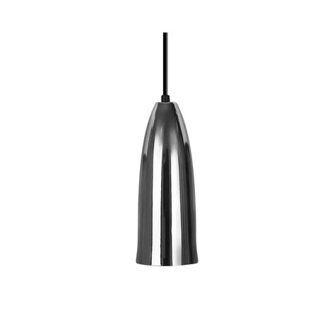 LUMINARIO COLGANTE PANTALLA DE METAL DISPONIBLE EN COLOR CROMO BASE METALICA Y CABLE EN COLOR NEGRO 9CM H120CM USO INTERIOR NO INCLUYE LAMPARA*HAE2024*