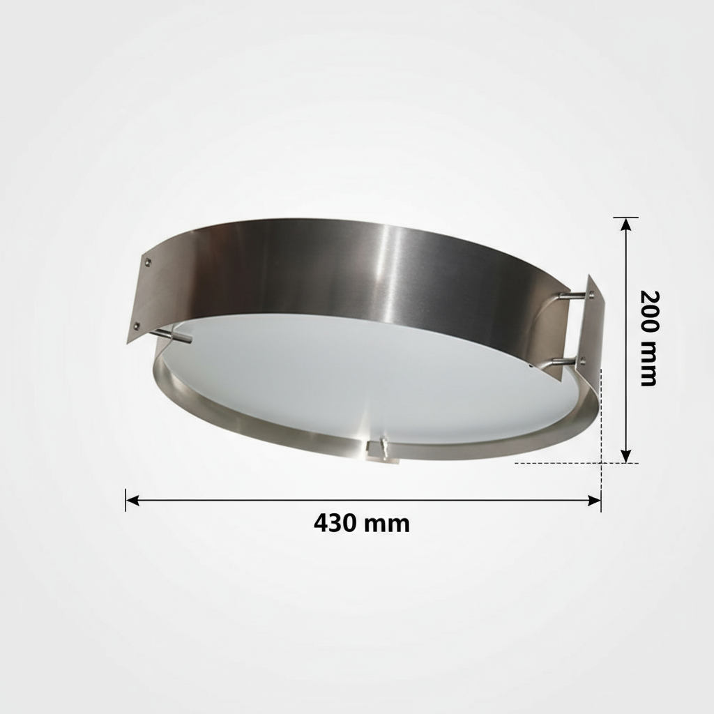 PLAFON CUERPO EN ALUMINIO VIDRIO ESMERILADO PLANO 2 X E26 43 CM TERMINADO SATIN*HAE2024*