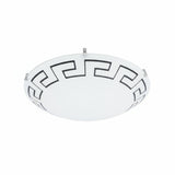 PLAFON REDONDO VIDRIO MATE DECORADO 30 CMS *** HAE ***