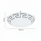 PLAFON REDONDO VIDRIO MATE DECORADO 30 CMS *** HAE ***