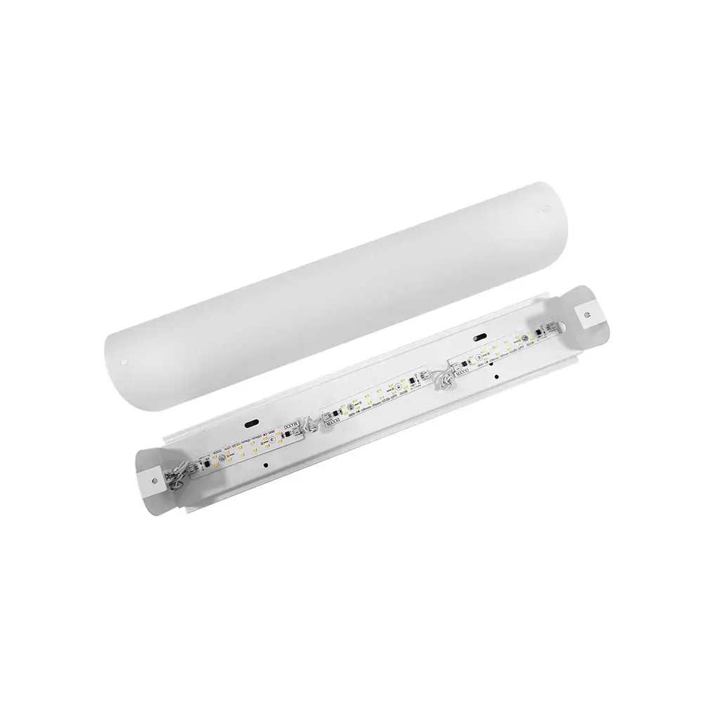 LUMINARIO DE PARED ARBOTANTE LAMINA DE ACERO VIDRIO MATE LATERALES CROMO LED INTEGRADO 3X5W 1270LM 6000K 8 X 45 CM