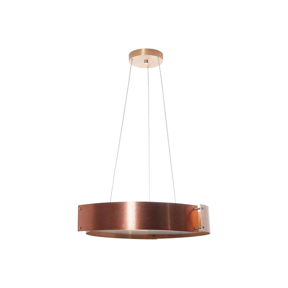 LUMINARIO COLGANTE ALUMINIO ANODIZADO COBRE VIDRIO ESMERILADO 127V LAMPARA OPCIONAL NO INCLUIDA*HAE2024*