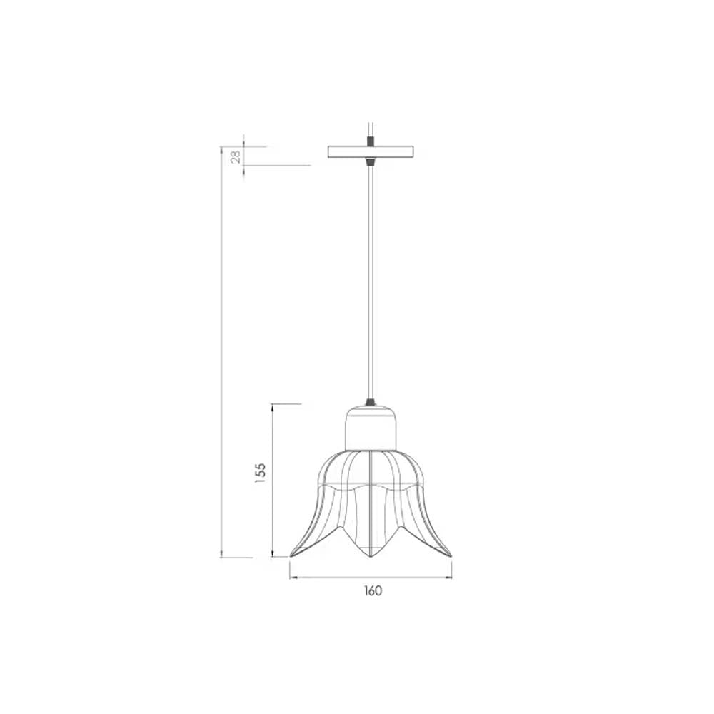 LUMINARIO COLGANTE LAMINA ACERO VIDRIO MATE 16CM 127V. SIN LAMP. *** EXHIBIDO ***