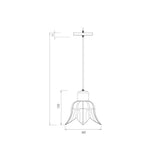 LUMINARIO COLGANTE LAMINA ACERO VIDRIO MATE 16CM 127V. SIN LAMP. *** EXHIBIDO ***