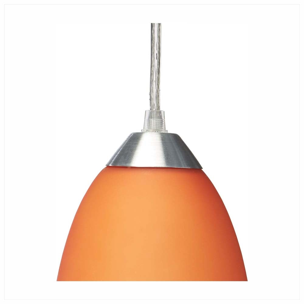 CANDIL ALUMINIO 110 X 210 MM. VIDRIO NARANJA MATE 1200 MM. MAX*** HAE ***