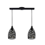 LUMINARIO COLGANTE 2 PZASEN RIEL DE 50CMACERO CORTE LASER NEGRO + INTERIOR DORADO14CM H-120CM 127VLAMPARAS OPCIONALES NO INCLUIDAS(MX-CL7007-N/D/2)