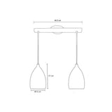 LUMINARIO COLGANTE 2 PZASEN RIEL DE 50CMACERO CORTE LASER NEGRO + INTERIOR DORADO14CM H-120CM 127VLAMPARAS OPCIONALES NO INCLUIDAS(MX-CL7007-N/D/2)