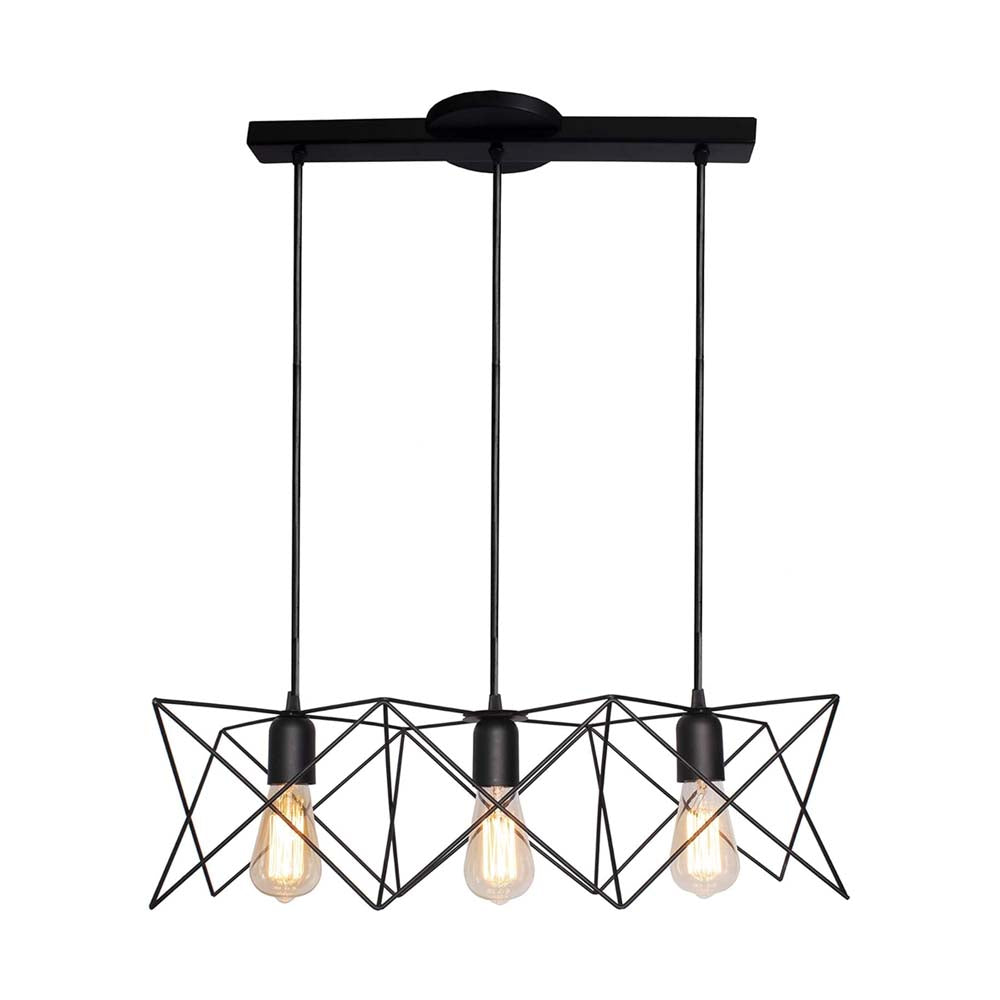 LUMINARIO COLGANTE REJILLA DE ACERO NEGRO COPO SOCKET DISPONIBLE EN COLOR NEGRO / COBRE / LATON57CM H-120CM 127VLAMPARAS OPCIONALES NO INCLUIDAS(MX-CL7011-N/LA) ***HAE 2022***
