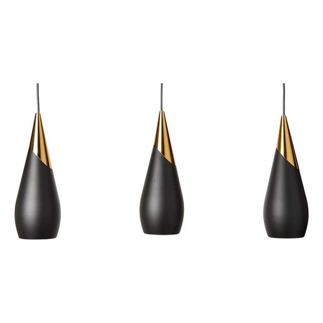 LUMINARIO COLGANTE SOBRE RIEL 3 LUCES NEGRO DETALLE COBRE/DORADO *** HAE ***