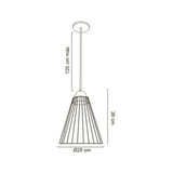 LUMINARIO COLGANTE REJILLA DE ACERO NEGRO BASE METALICA USO INTERIOR FOCOS NO INCLUIDOS *** HAE ***