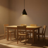 LUMINARIO COLGANTE LAMINA DE ACERO NEGRO + INTERIOR BLANCO + DETALLE DE MADERA 12.5CM H-120CM 127V LAMPARA OPCIONAL NO INCLUIDA