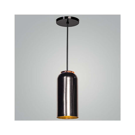 LUMINARIO COLGANTE PANTALLA DE METAL DISPONIBLE EN COLOR NEGRO DETALLE EN COBRE BASE METALICA Y CABLE EN COLOR NEGRO 13CM H120CM USO INTERIOR NO INCLUYE LAMPARA