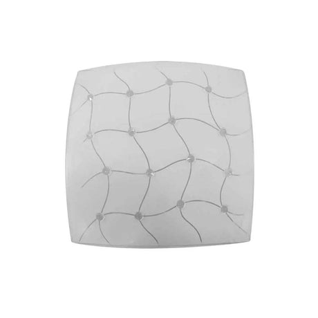 LUMINARIO DE TECHO PLAFON LAMINA DE ACERO + VIDRIO SATINADO CON INCRUSTACIONES LED INTEGRADO 18W-1600LM 30X30C