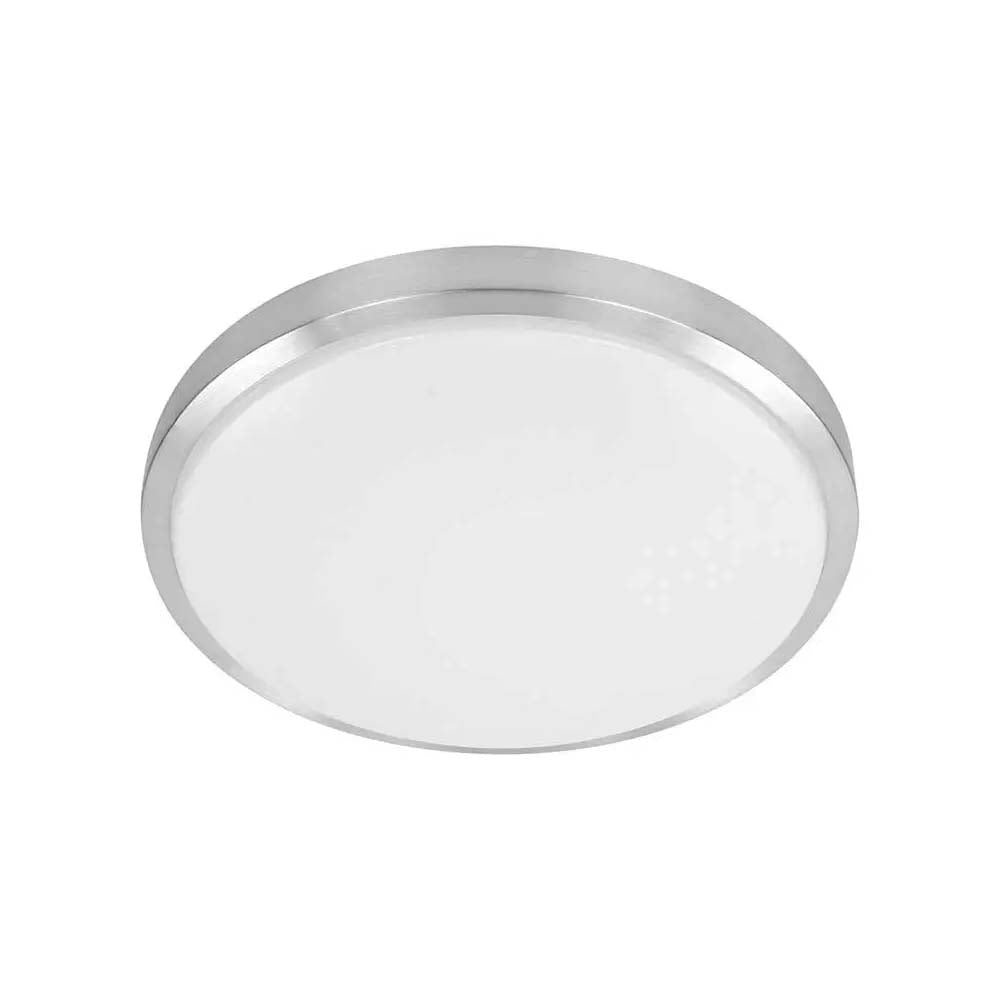 LUMINARIO DE TECHO LAMINA DE ACERO + DISFUSOR PMMA LED INTEGRADO 21 W  1680 LM 100-265 V IP 44 USO INTERIOR  33 CM X H 8 CM(MX-PF8206-CP/LED60) *** EXHIBIDO ***