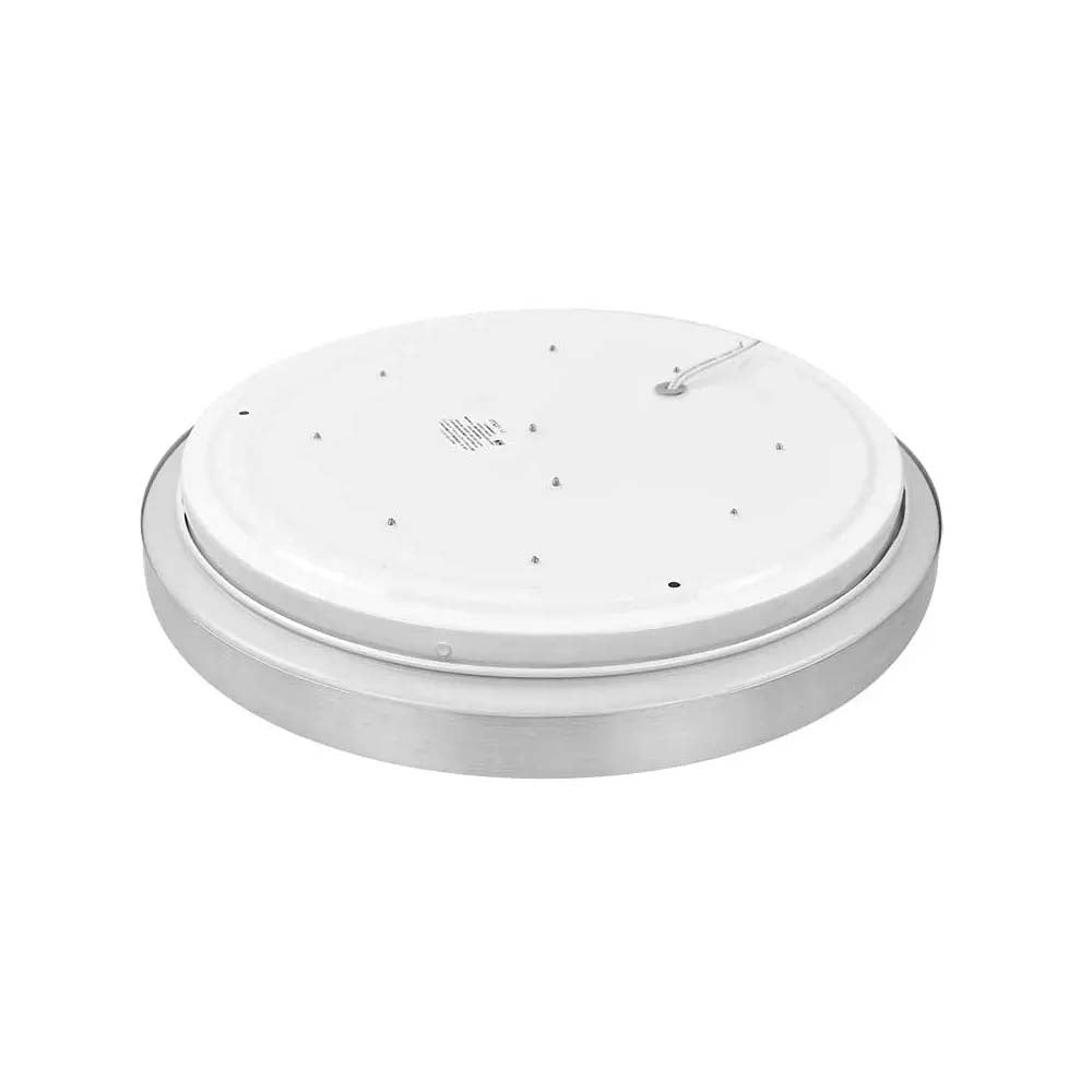 LUMINARIO DE TECHO LAMINA DE ACERO + DISFUSOR PMMA LED INTEGRADO 21 W  1680 LM 100-265 V IP 44 USO INTERIOR  33 CM X H 8 CM(MX-PF8206-CP/LED60) *** EXHIBIDO ***