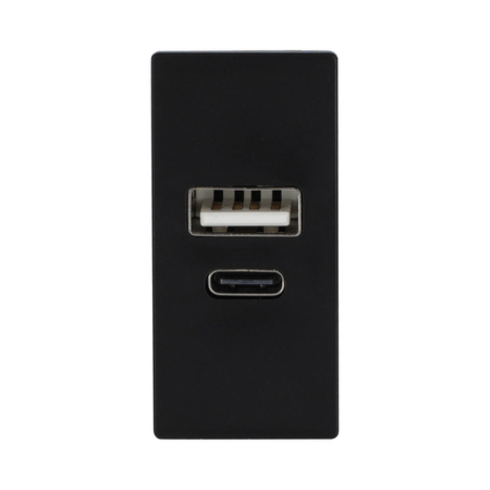 CARGADOR USB-A + C 750MA NEGRO SOFT