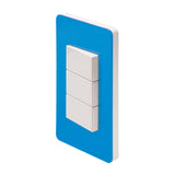 PLACA ESTEVEZ UNNO 3 MÓDULOS AZÚL CHASIS BLANCO