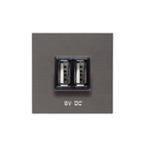 TOMA DE CARGADOR ESTEVEZ ZENIT USB 2 MÓDULOS ANTRACITA