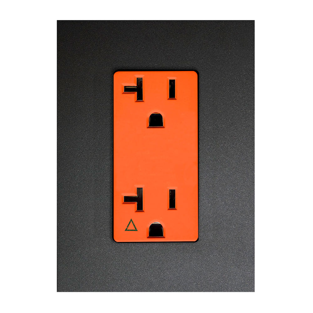 CONTACTO DUPLEX TIERRA AISLADA (IG) C/ PLACA ZENIT ANTRACITA MEC NARANJA