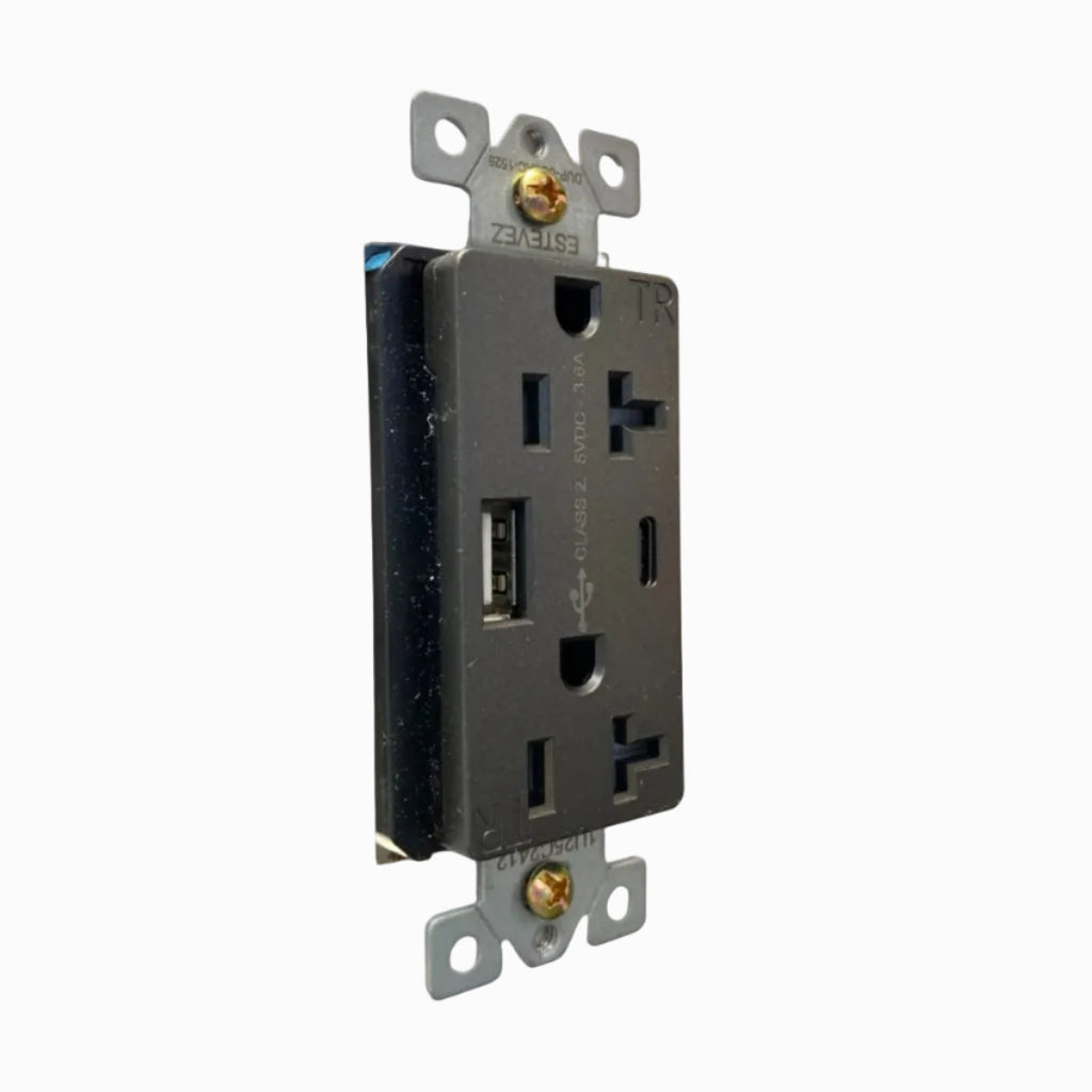 CONTACTO DUPLEX 2P+T 15A USBA 2.4A+ USBC 3A PLACA AN ZENIT