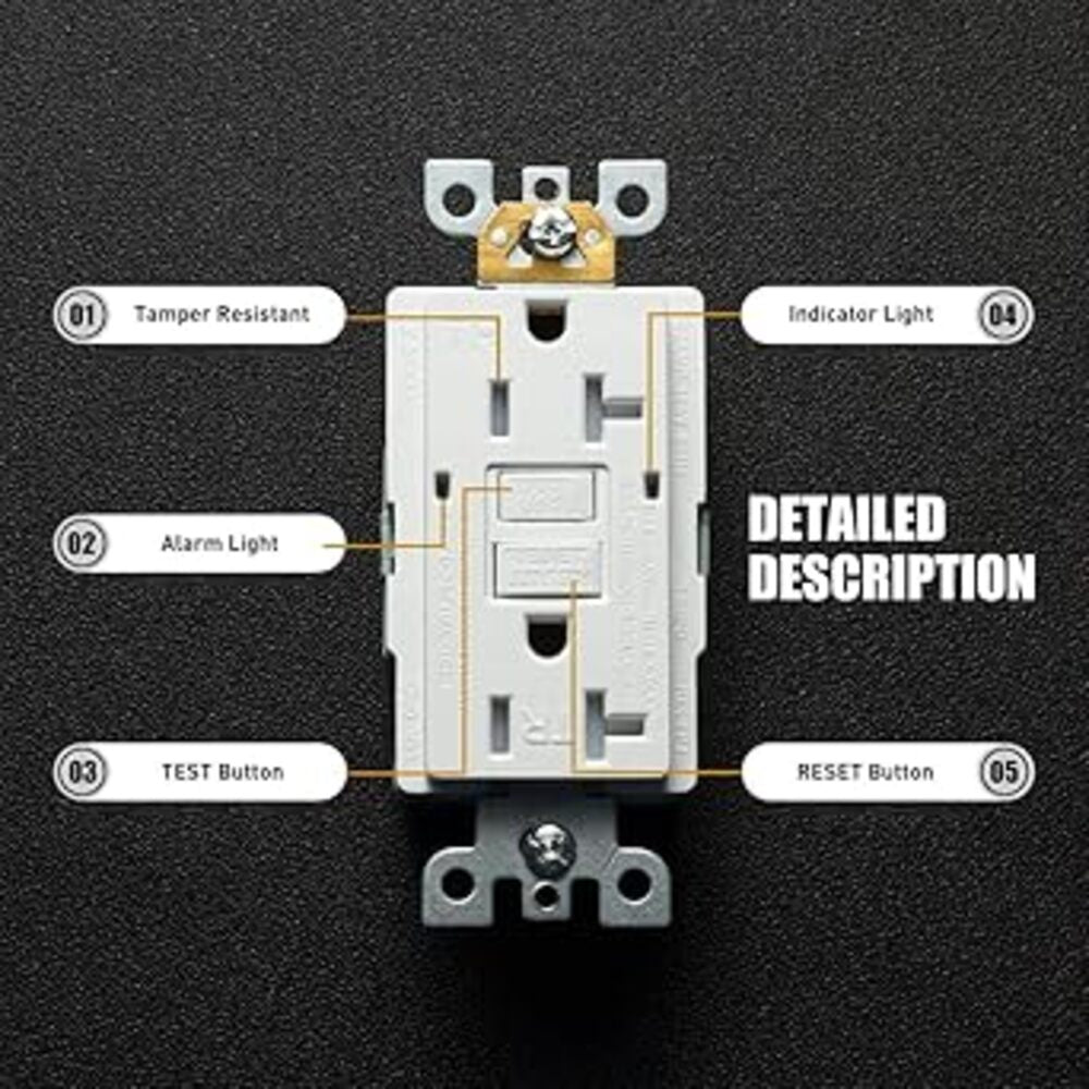 RECEPTACULO DUPLEX FALLA A TIERRA GFCI O ICFT SMARTLOCKPRO 20A/125V. BCO. C/PLACA GFNT2-00W