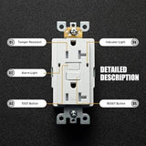RECEPTACULO DUPLEX FALLA A TIERRA GFCI O ICFT SMARTLOCKPRO 20A/125V. BCO. C/PLACA GFNT2-00W