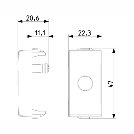 SALIDA DE CABLE CON SUJETACABLE 1 MOD. BLANCO NEVE VIMAR