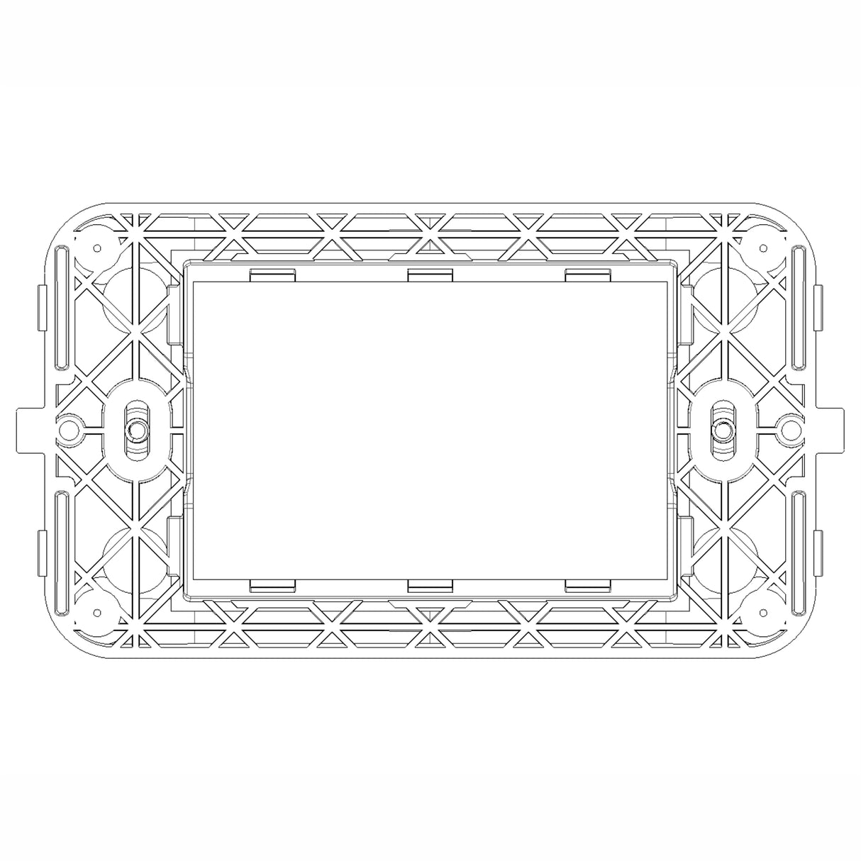SOPORTE 3 MOD. CON TORNILLOS PARA CAJA EMPOTRABLE 3 MOD. NEVE VIMAR