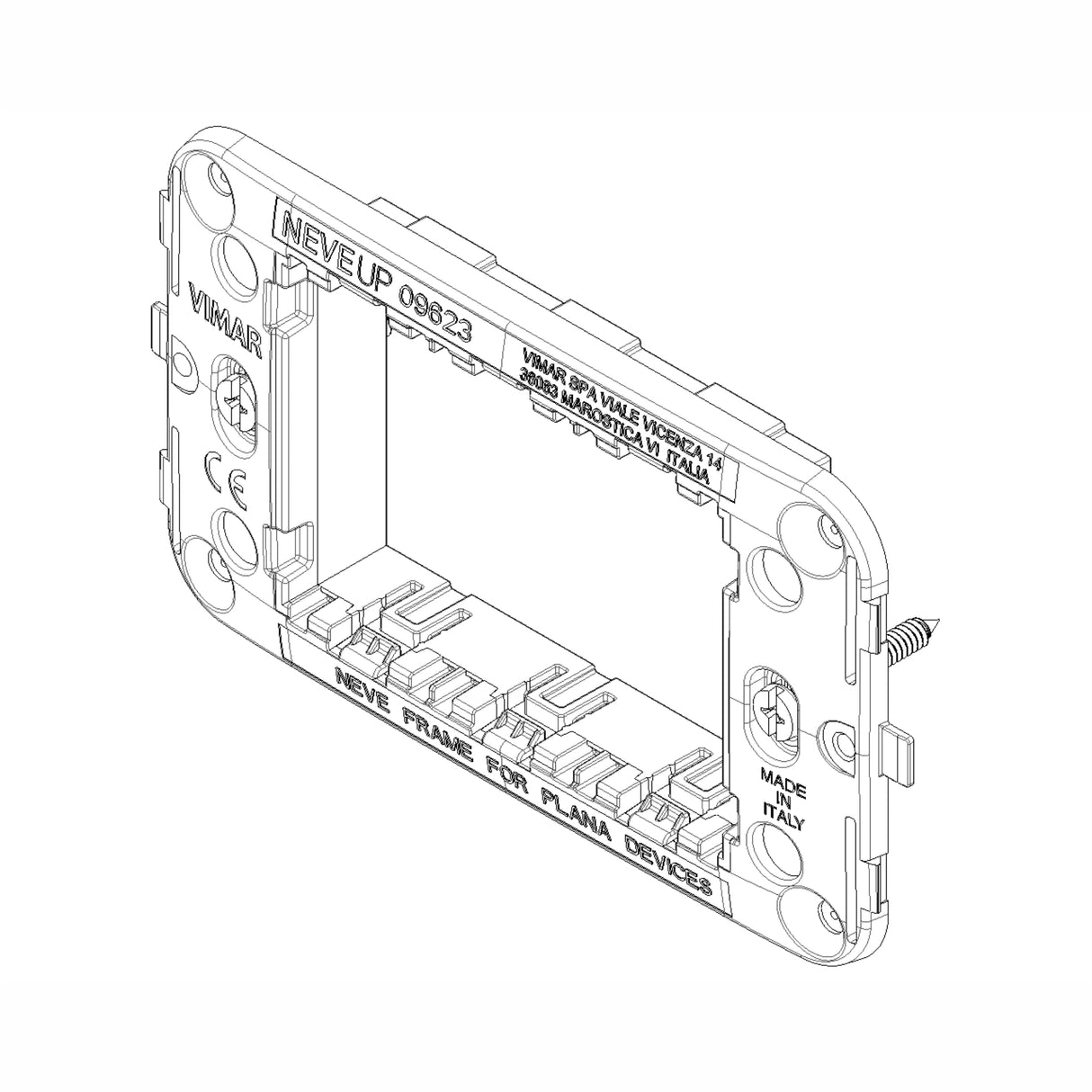 SOPORTE 3 MOD. PLANA/NEVE CON TORNILLOS PARA CAJA EMPOTRABLE 3 MOD. NEVE VIMAR