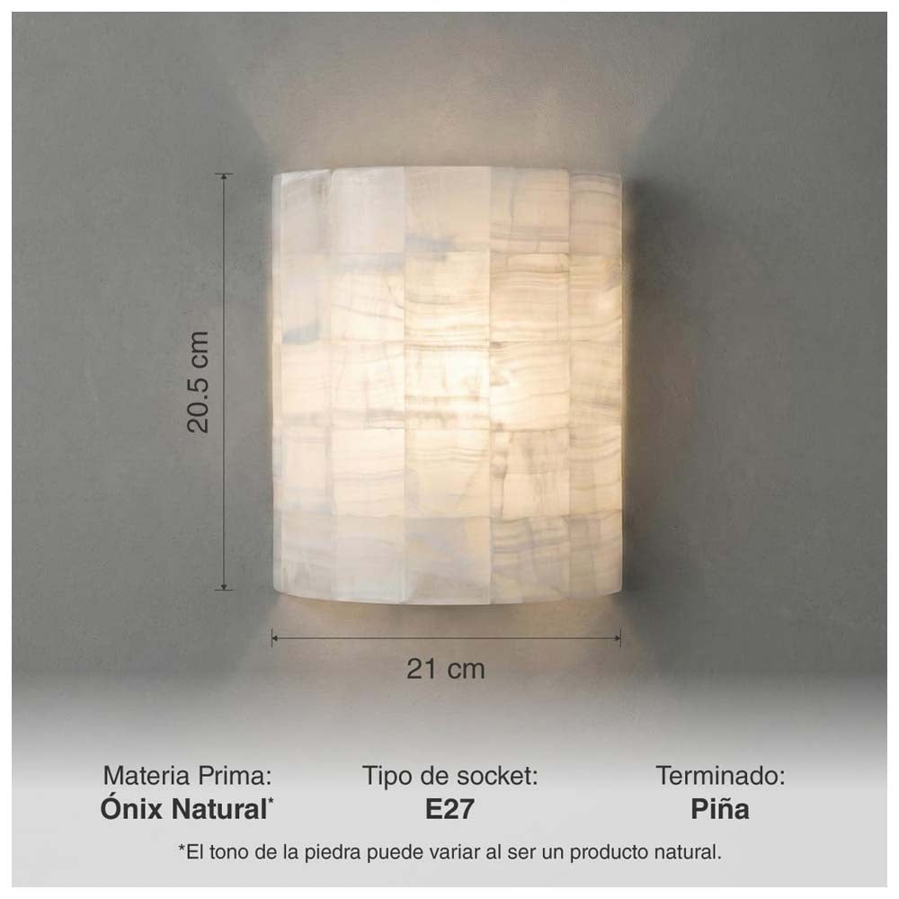 ARBOTANTE ONIX 1/2 CANA PARQUET TERMINADO BLANCO 60W MAX E27