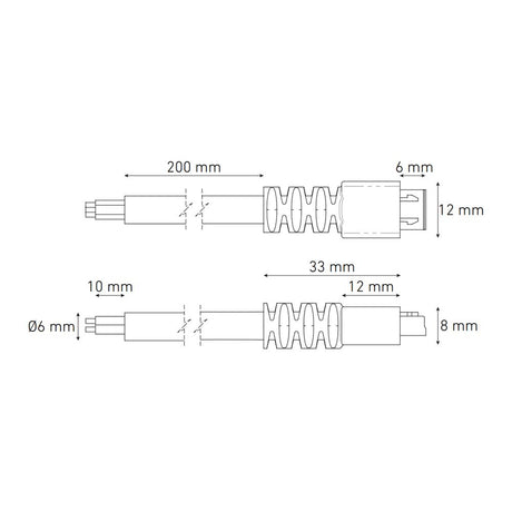 CABLE DE ALIMENTACION HORIZONTAL 200MM. BLANCO ELECTROMAG