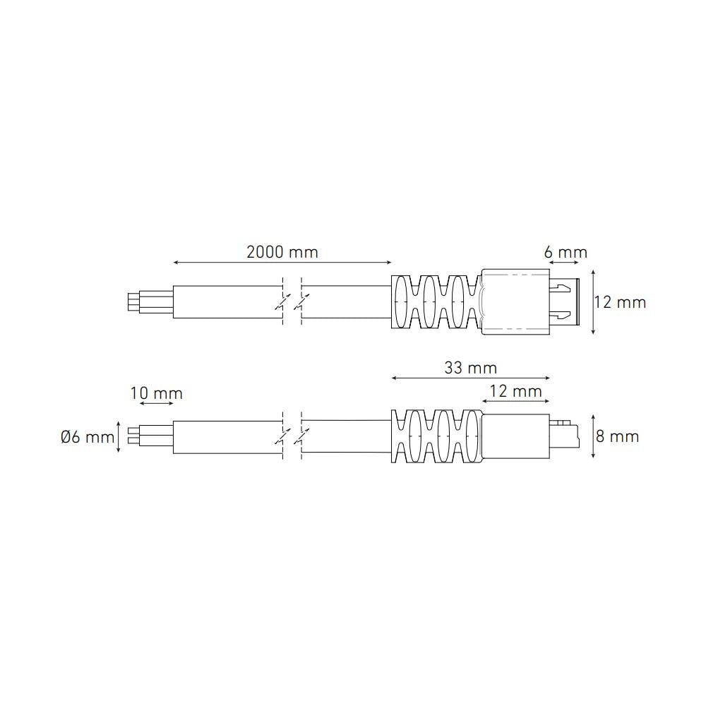 CABLE DE ALIMENTACION HORIZONTAL NEGRO 2000MM ELECTROMAG