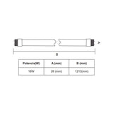 RETRO TUBE (VIDRIO) OPALINO LED T8 18W/120-277 6500K ***CONEXION DE UN SOLO LADO***