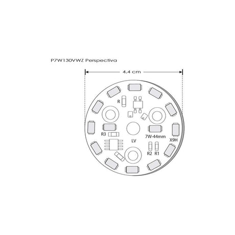LAMPARA T/PASTILLA REDONDO LED 7W BLANCO CALIDO 120 130V IP20 ILUMILEDS