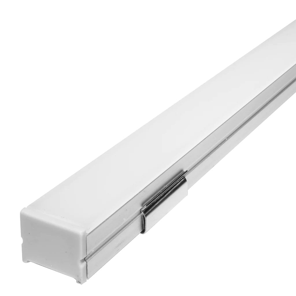 KIT PERFIL P/TIRA EXTRAPLANA LED S/CEJA (PERFIL RECT ALUM 2M + MICA DIFUSA 2M + 2 TAPAS LAT + 2 GRAPAS DE EMP/SOB IP20) ILUMILEDS