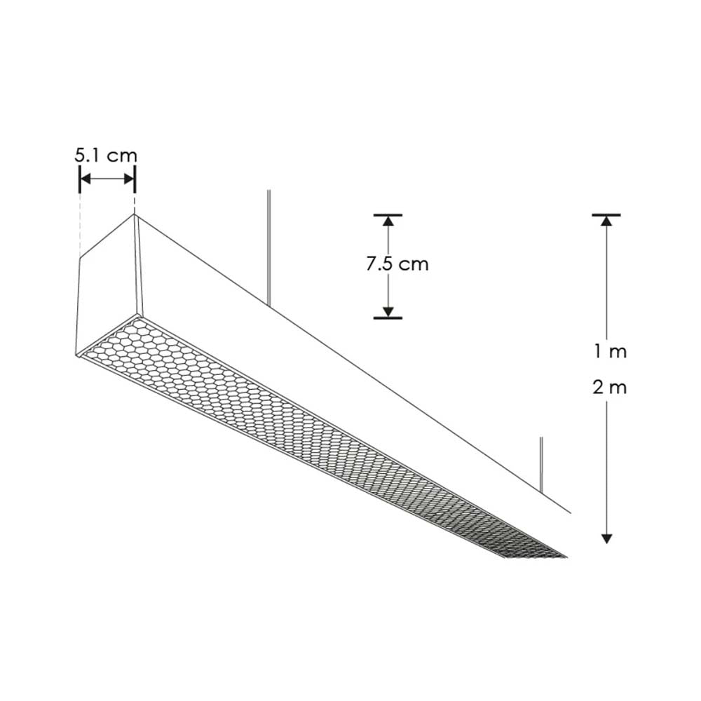 LUM. SUSP. NEGRO LED 40W 120G 127V IP20
