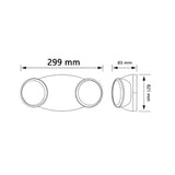 LUMINARIO LED EMERGENCIA PACO 2X0.92W/120-277V. MONTAJE UNIVERSAL BEGHELLI